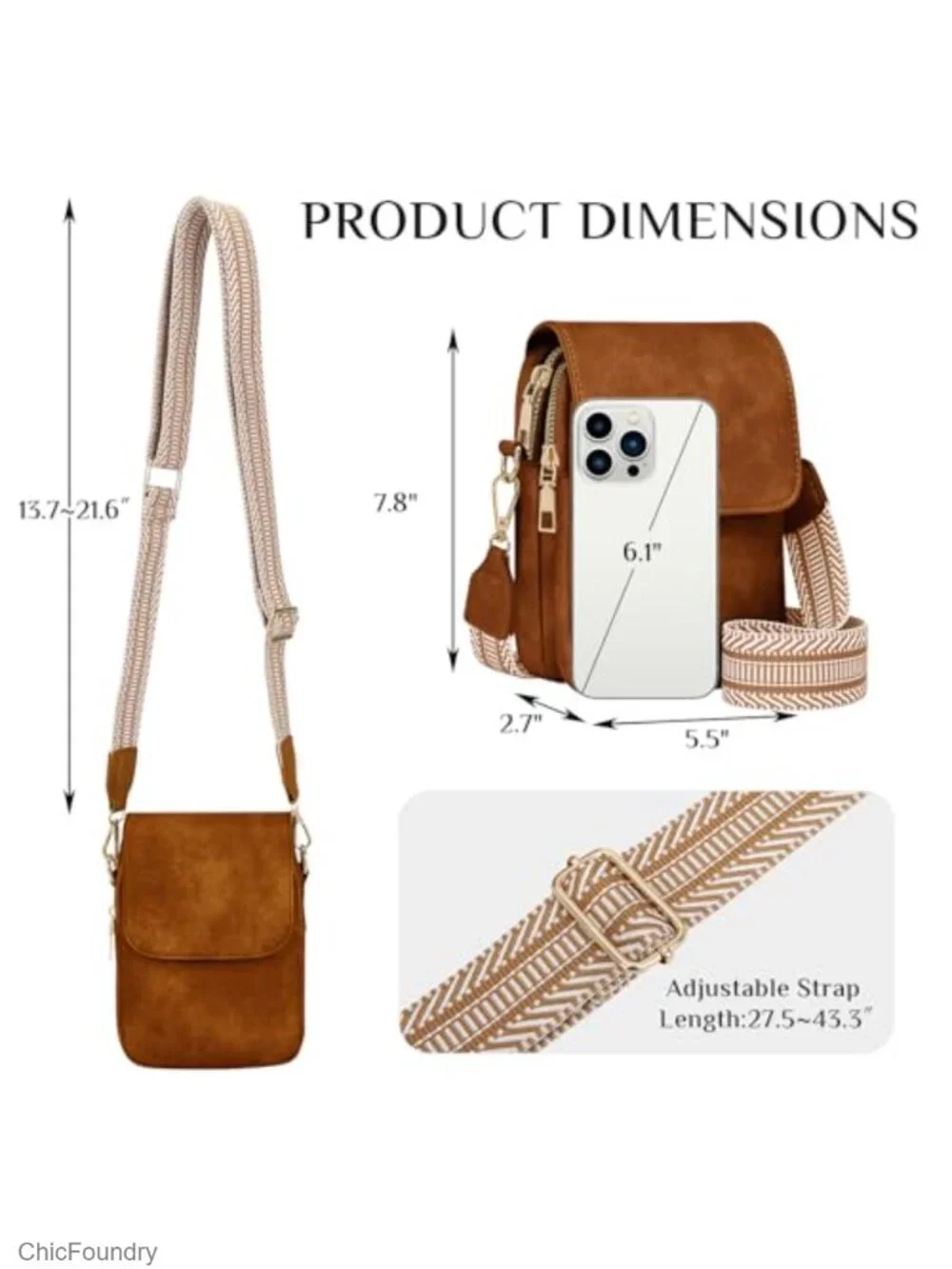 Small Crossbody Bag with Card Holder Anti Theft Leather Travel Wallet
